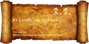 Krizsány Viktor névjegykártya