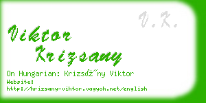 viktor krizsany business card